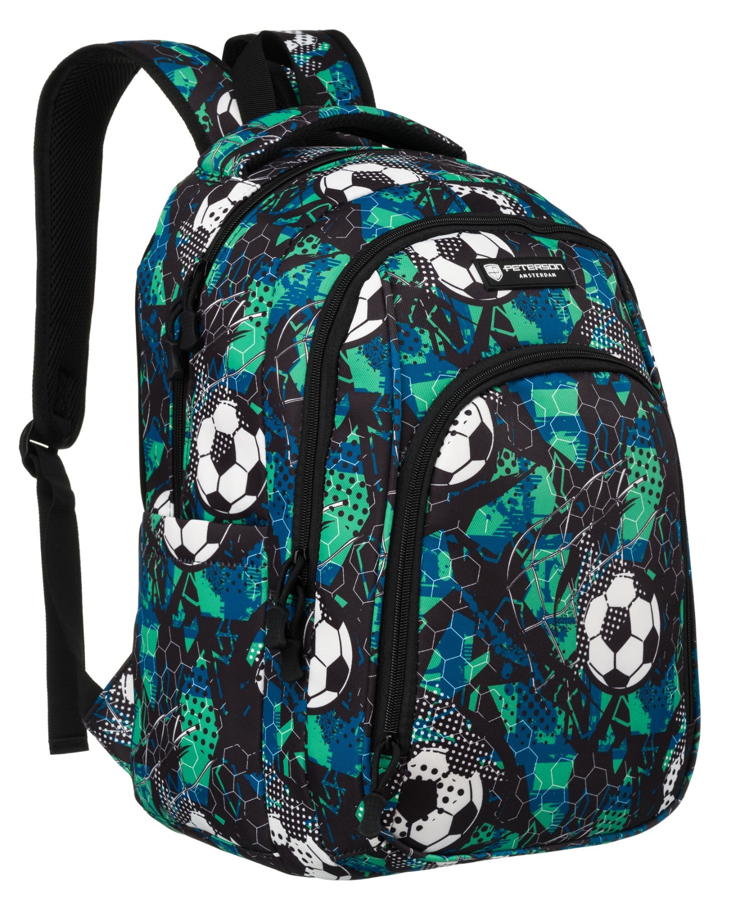 Sports school backpack for boy football roomy with USB Peterson