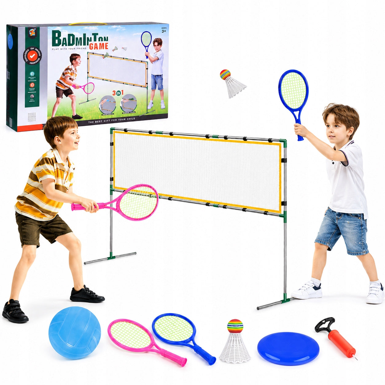 Sports set 3 in 1 badminton volleyball frisbee Artyk 3+
