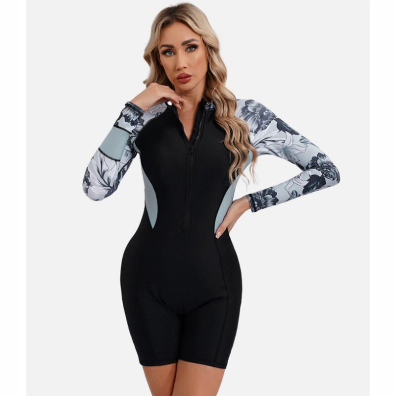 Sporty One-piece swimsuit with front zip 2XL Collection filtr UV damska
