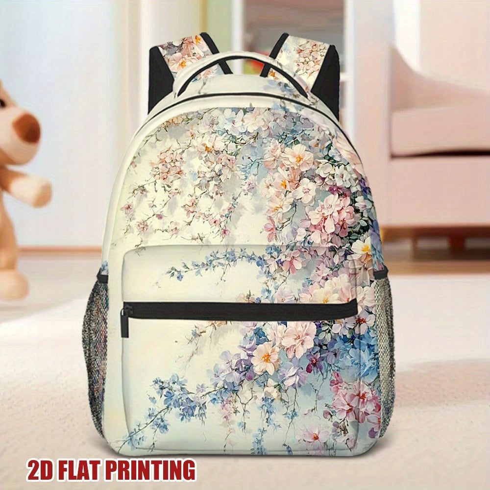 Spring Blossoms Floral Print Lightweight School Backpack