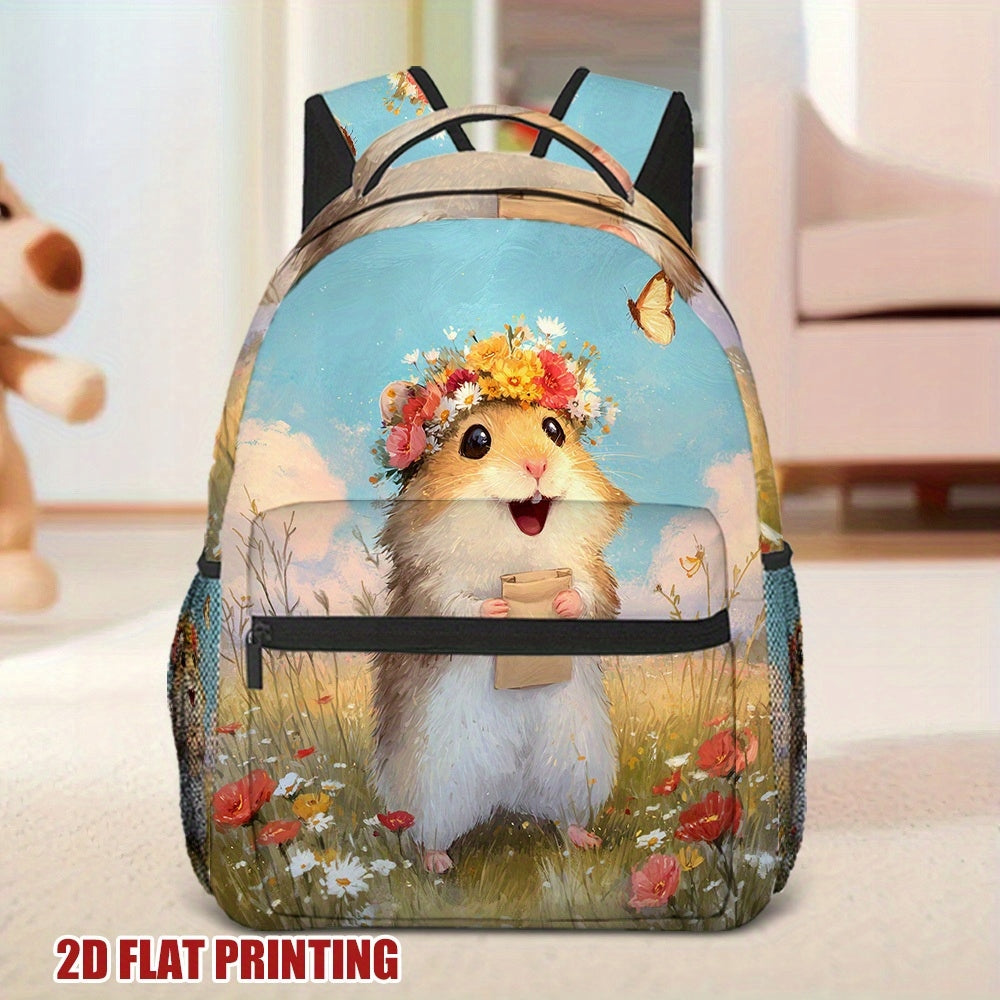 Springtime Hamster Backpack for Students, Commuters, and Shoppers