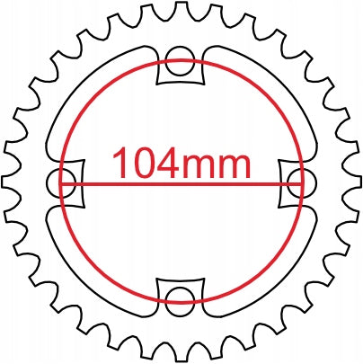 Sprocket Narrow Wide 42T 104BCD BLACK SNAIL Brand Snail