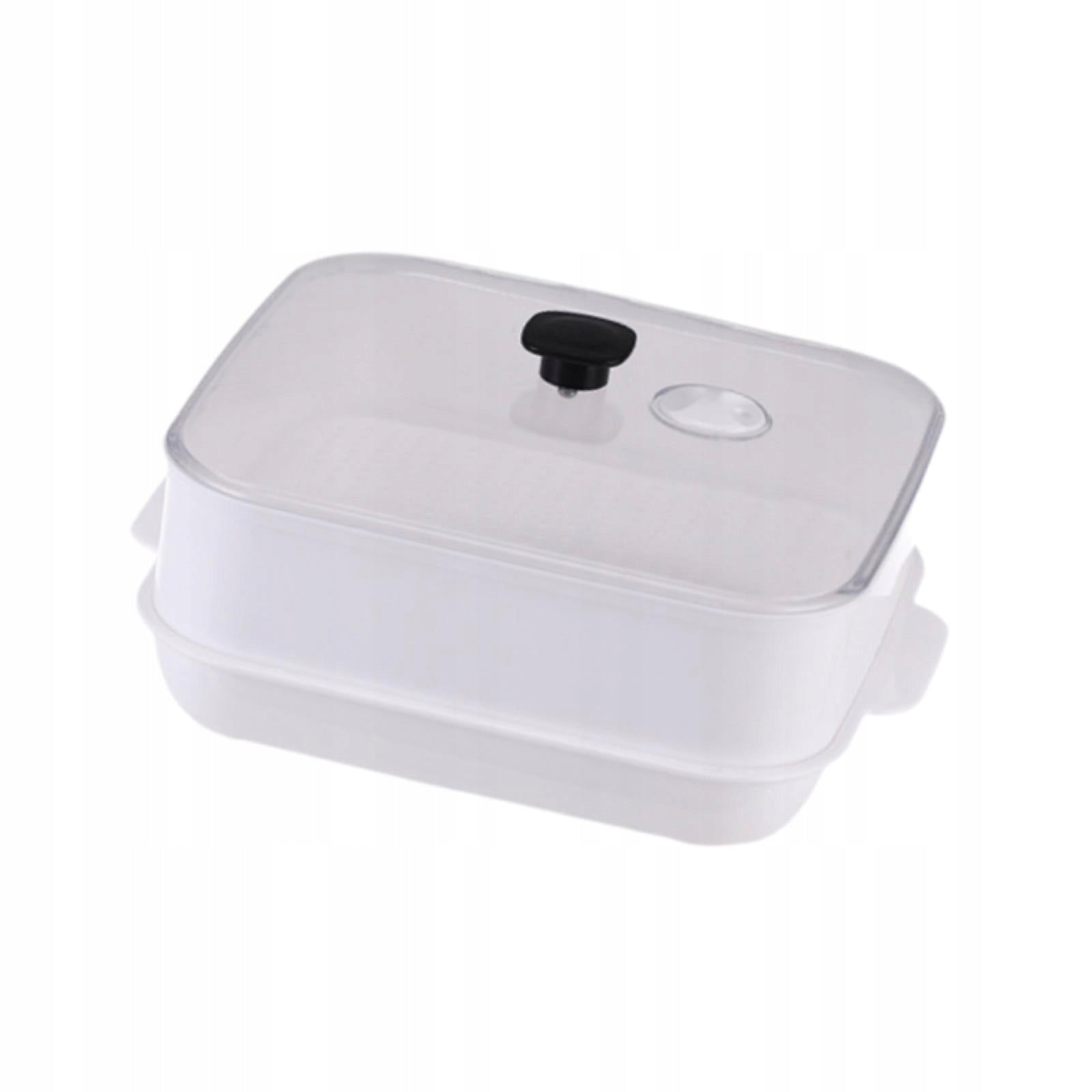 Square Microwave Steamer Cooking Pot Easy Clean Kitchen Single Layer Packaging status original