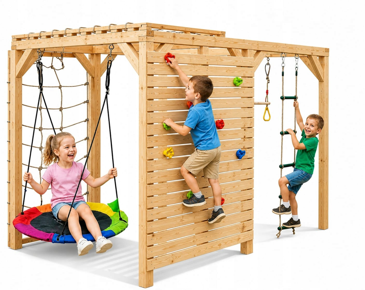 Square Toys Monkey Grove Swing climbing stones net, stork nest