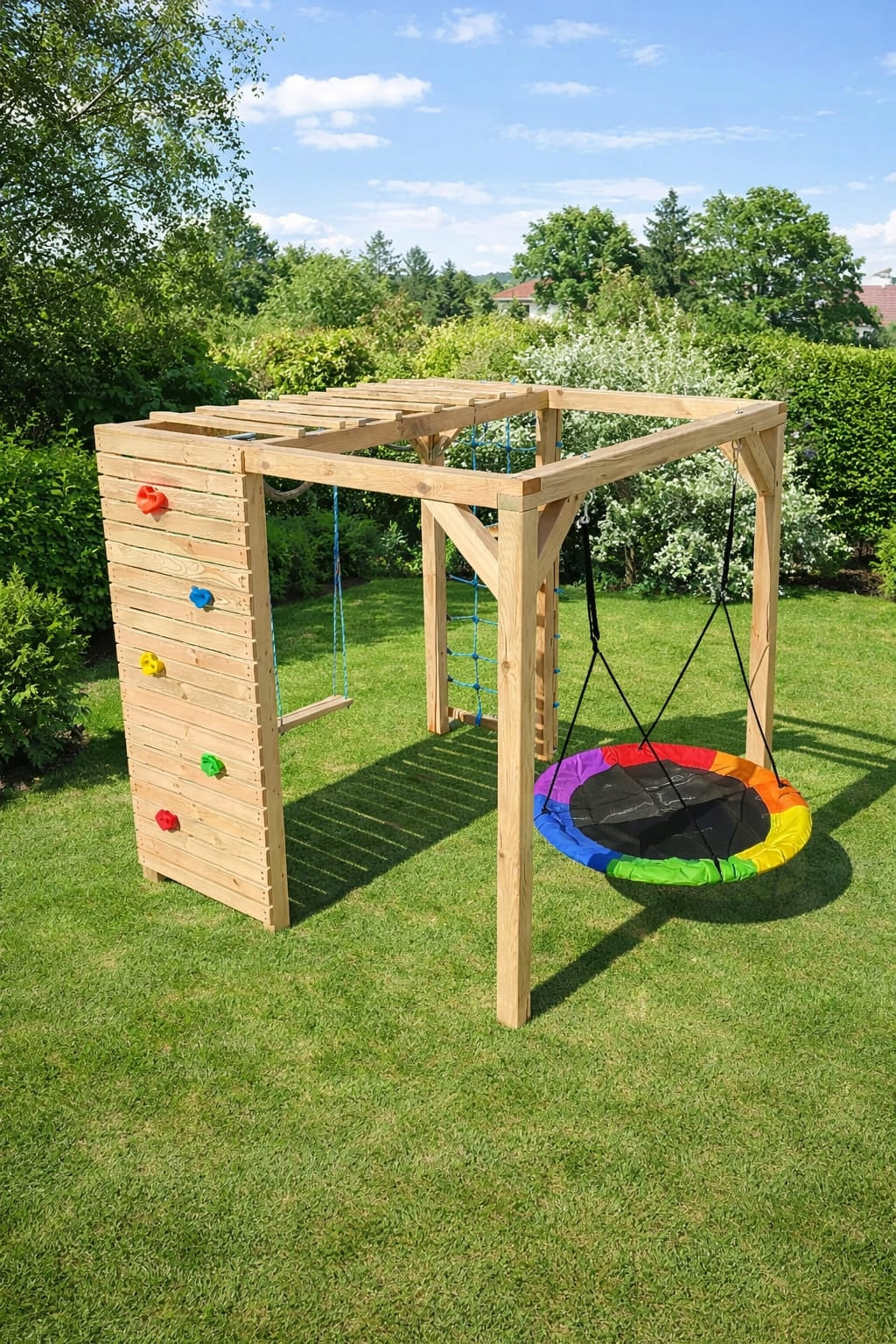 Square Toys garden Monkey Grove Mini for children -Swing wood storks gni Kind wooden
