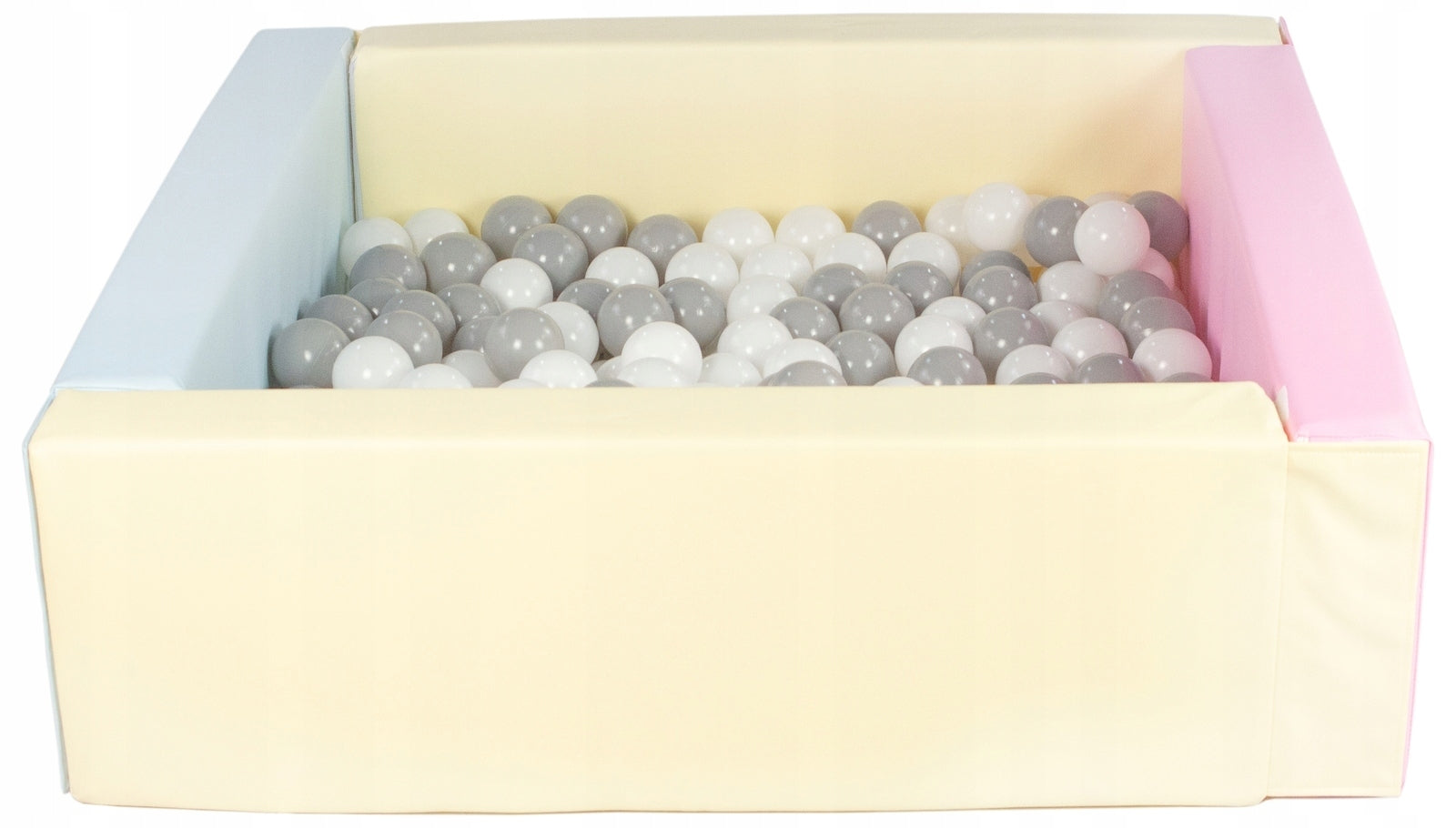 Square eco-leather dry pool with 200 balls (pink, blue, yellow Number of balls 200