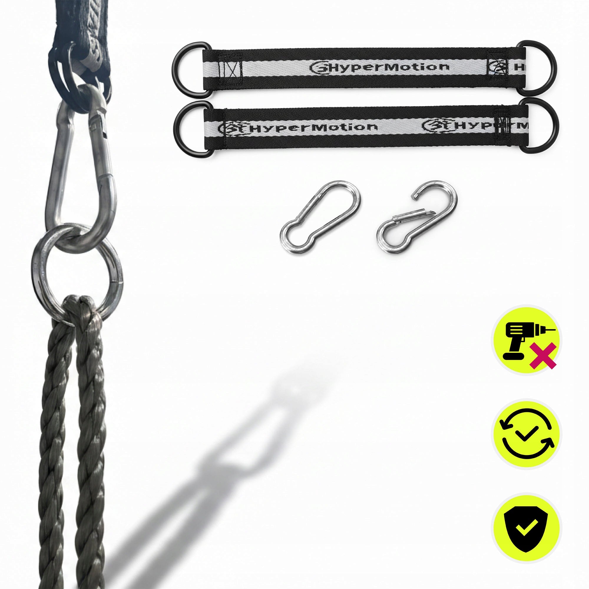 Square toys 5in1 HyperMotion ladder bar for home garden rope park Included ladder single swing