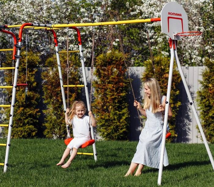 Square toys ACROBAT garden | Ladder deckchair swing basket | Steel Brand Małpiszon