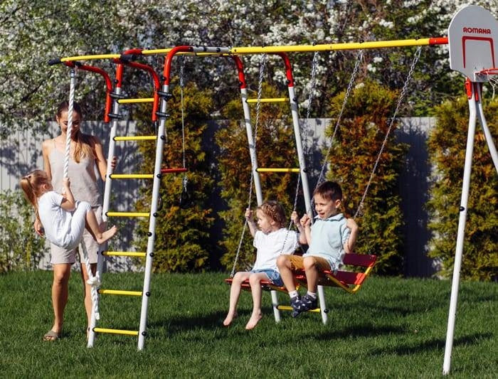 Square toys ACROBAT garden | Ladder seat basket | Steel Dominant material metal