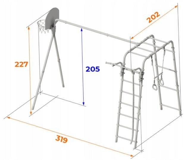 Square toys ACROBAT garden | Ladder seat basket | Steel Kid's age 3＋ years