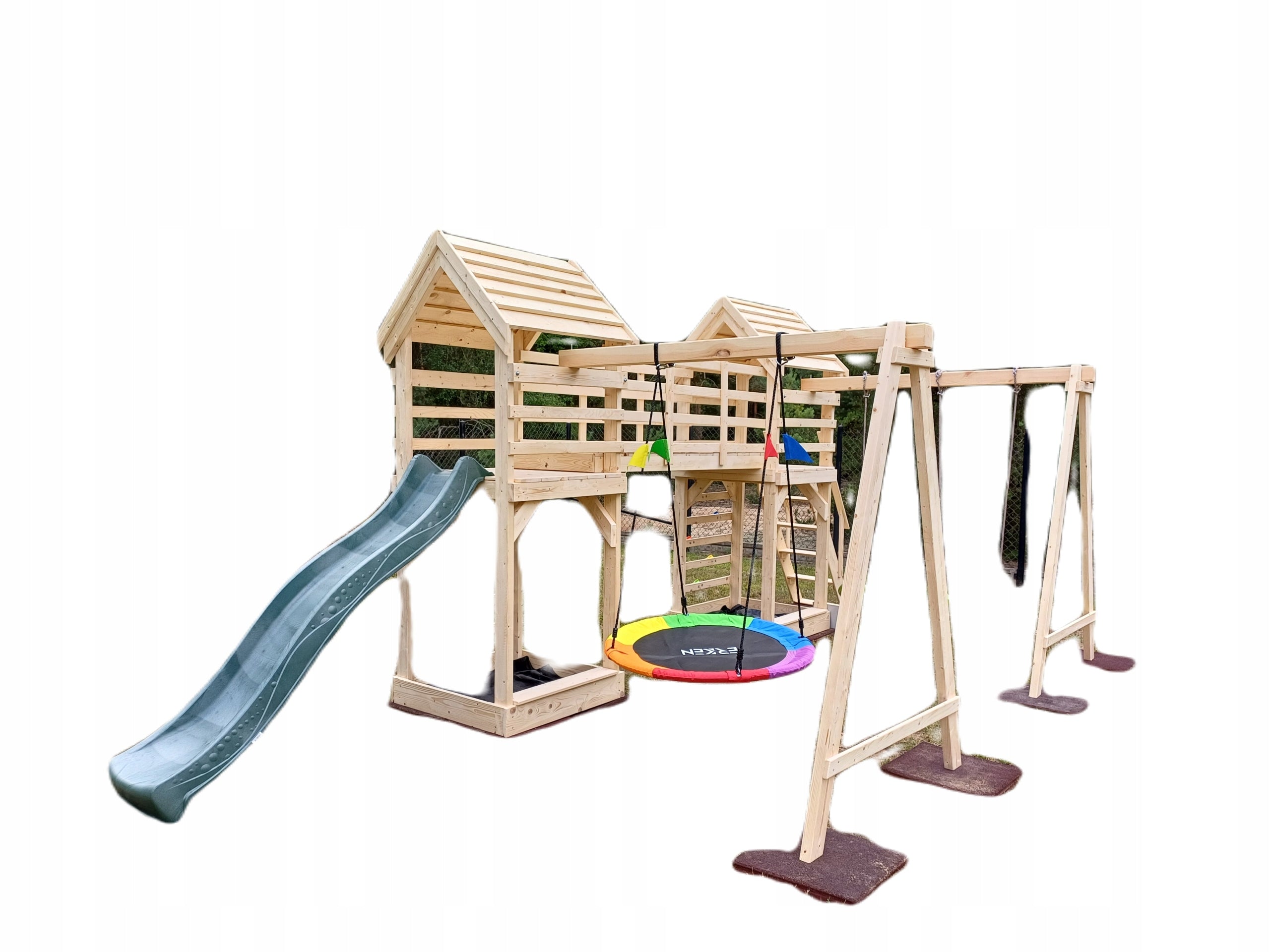 Square toys "FIELD"–house, sandpits, swings, bridge, towers-CHALKBOARD