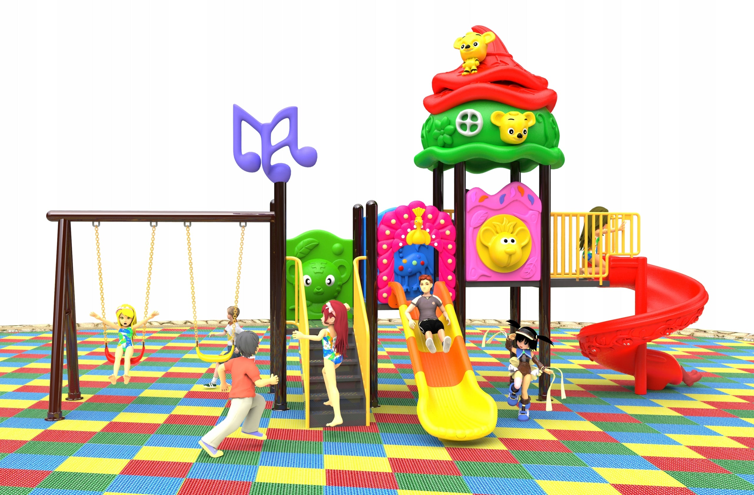 Square toys for children "Nutka" – swings, slides Packaging status original