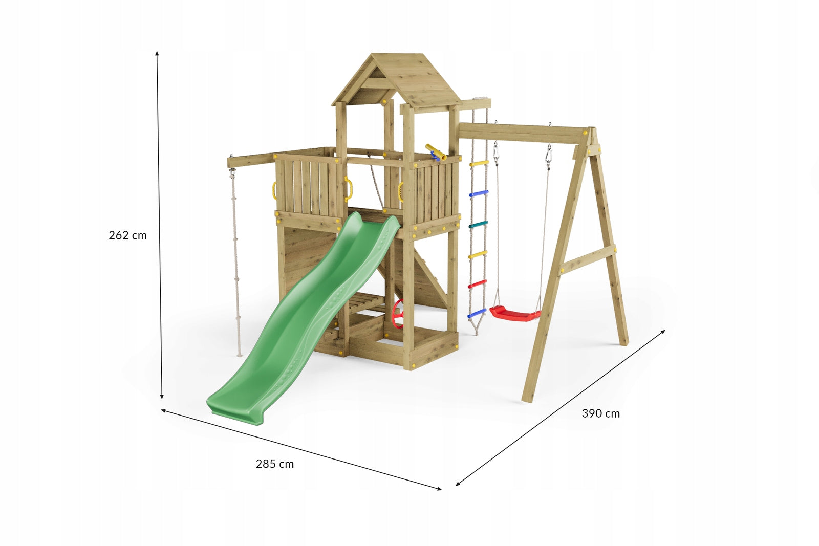 Square toys wooden DUMO Challenge Island with swing and slide Brand no brand