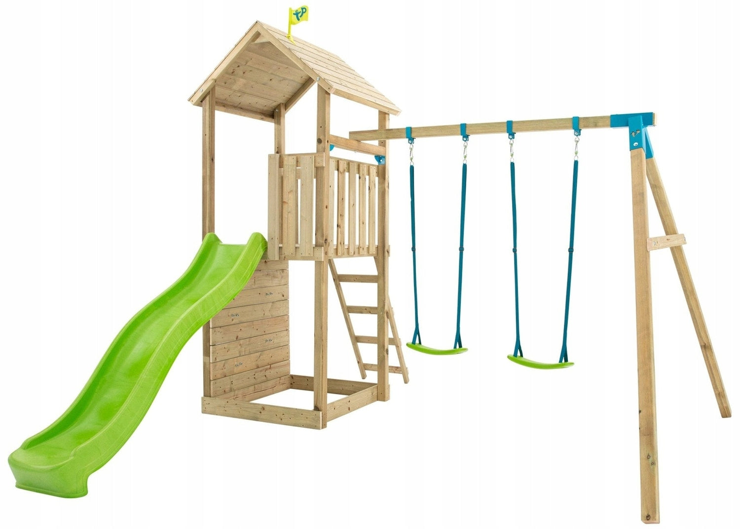 Square toys wooden TP Toys slide 2 swings sandbox wall Packaging status original