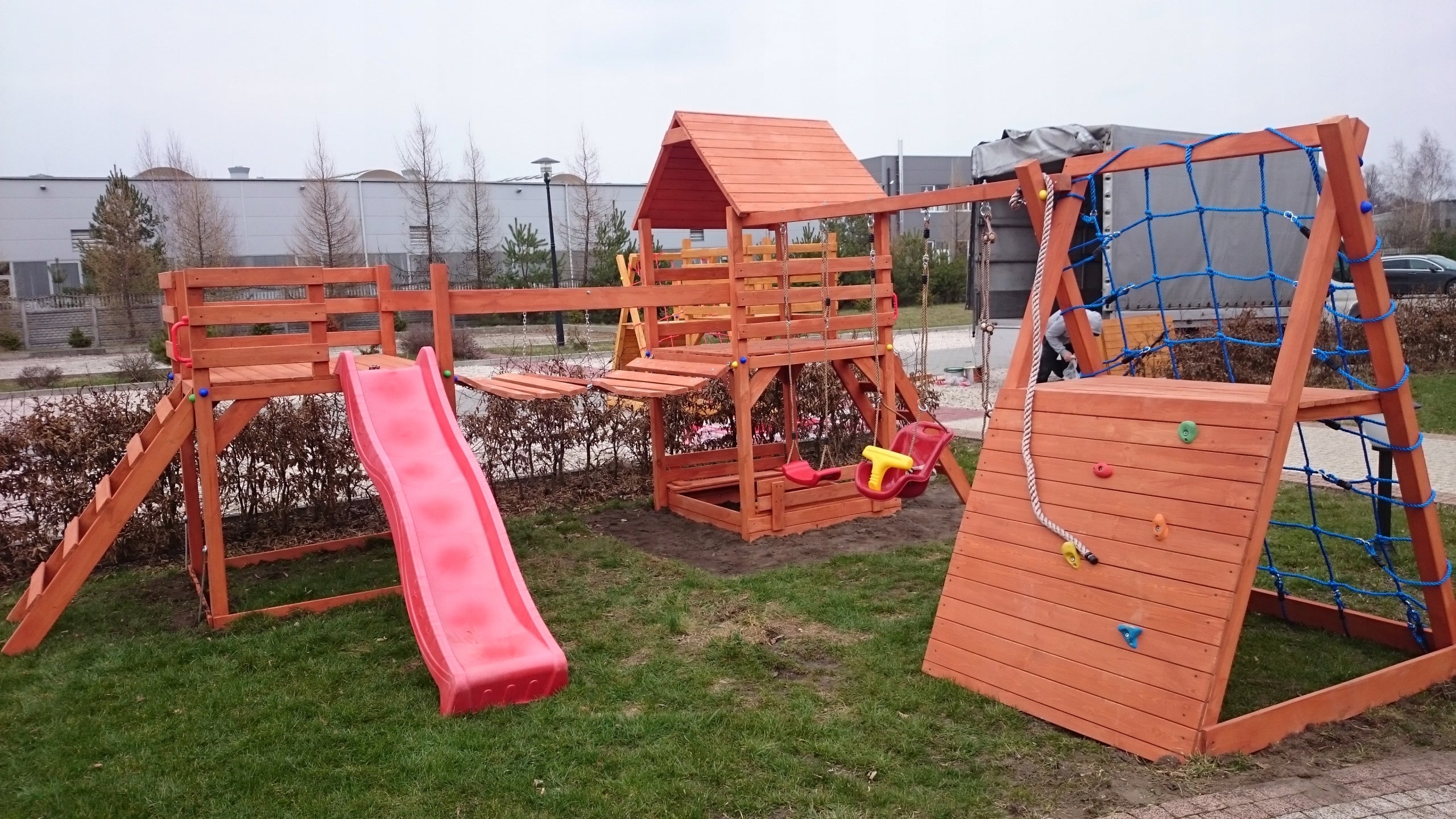 Square toys wooden bridge climbing wall Kind wooden