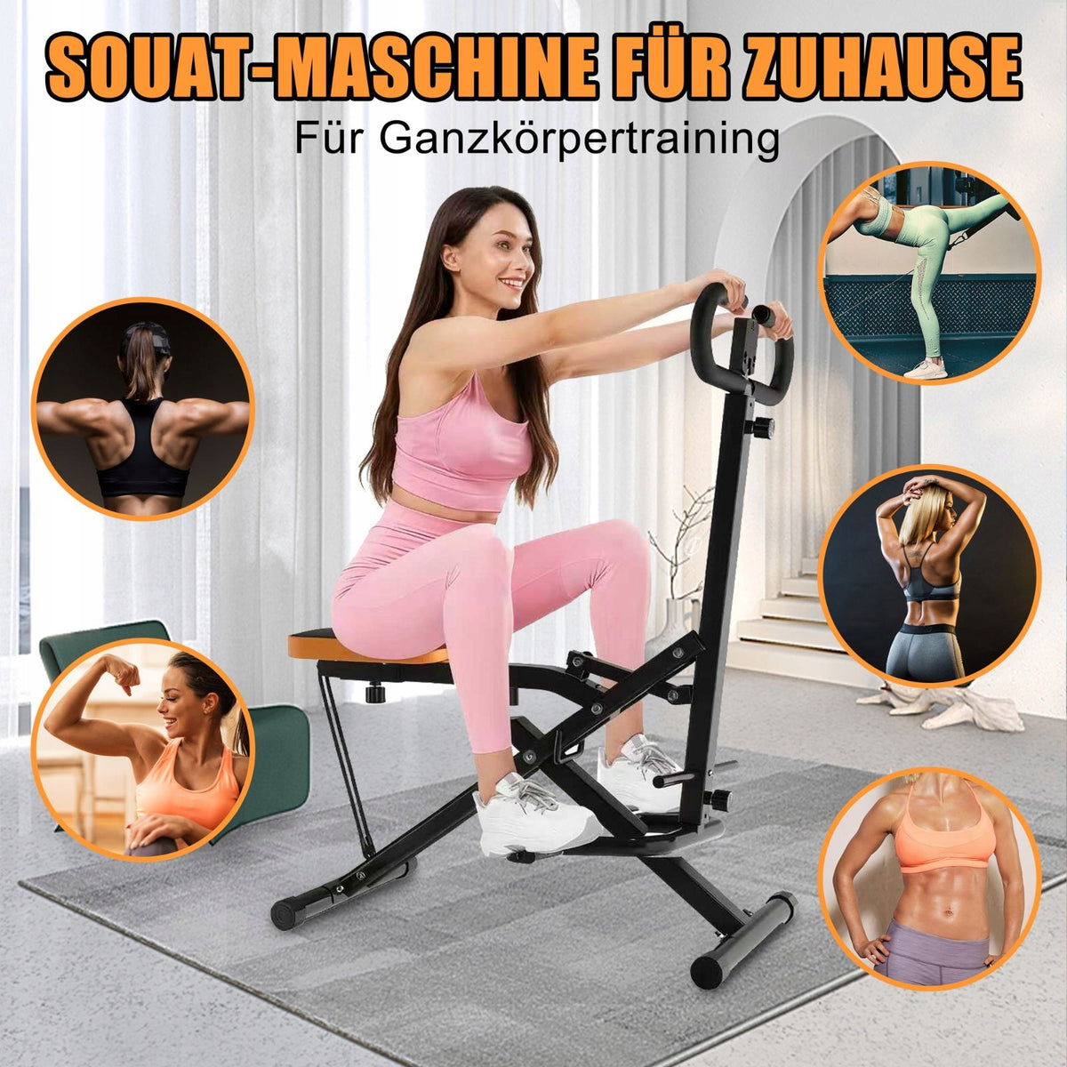 Squat machine with resistance band, foldable Manufacturer code T3831P386943-1