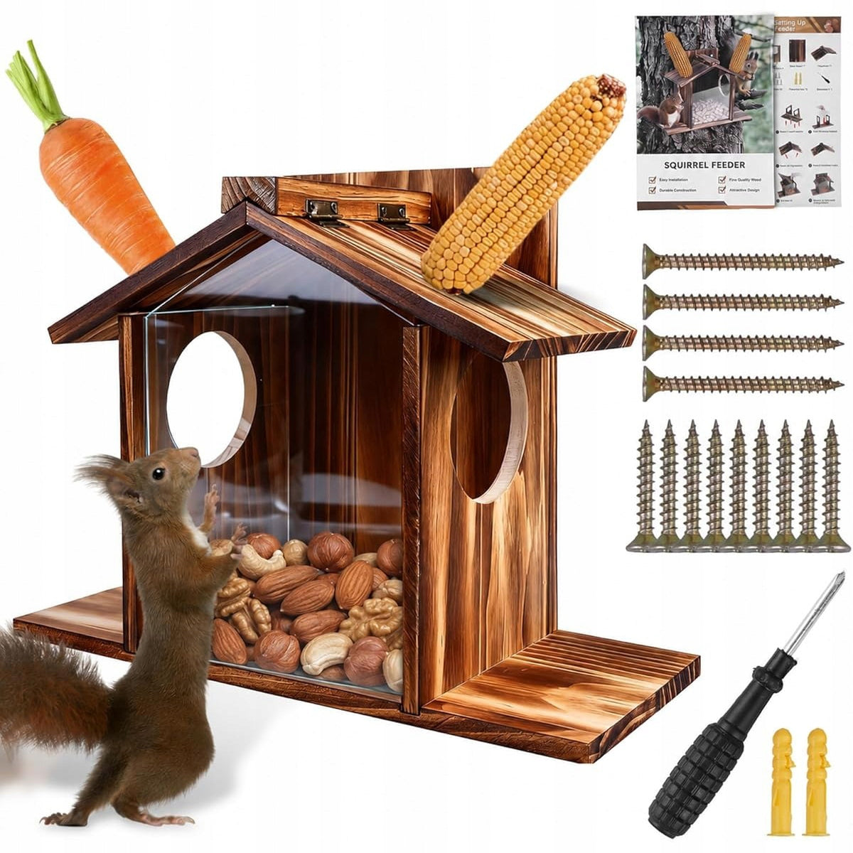Squirrel Feeder, Atmospheric Resistant Squirrel House Manufacturer code DOMEK DLA WIEWIÓREK KARMNIK