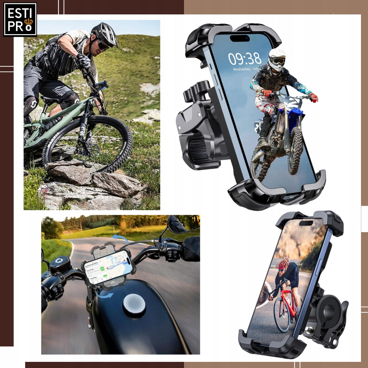 Stable Phone Holder For MTB Urban Road Off-Road Bike Packaging status original