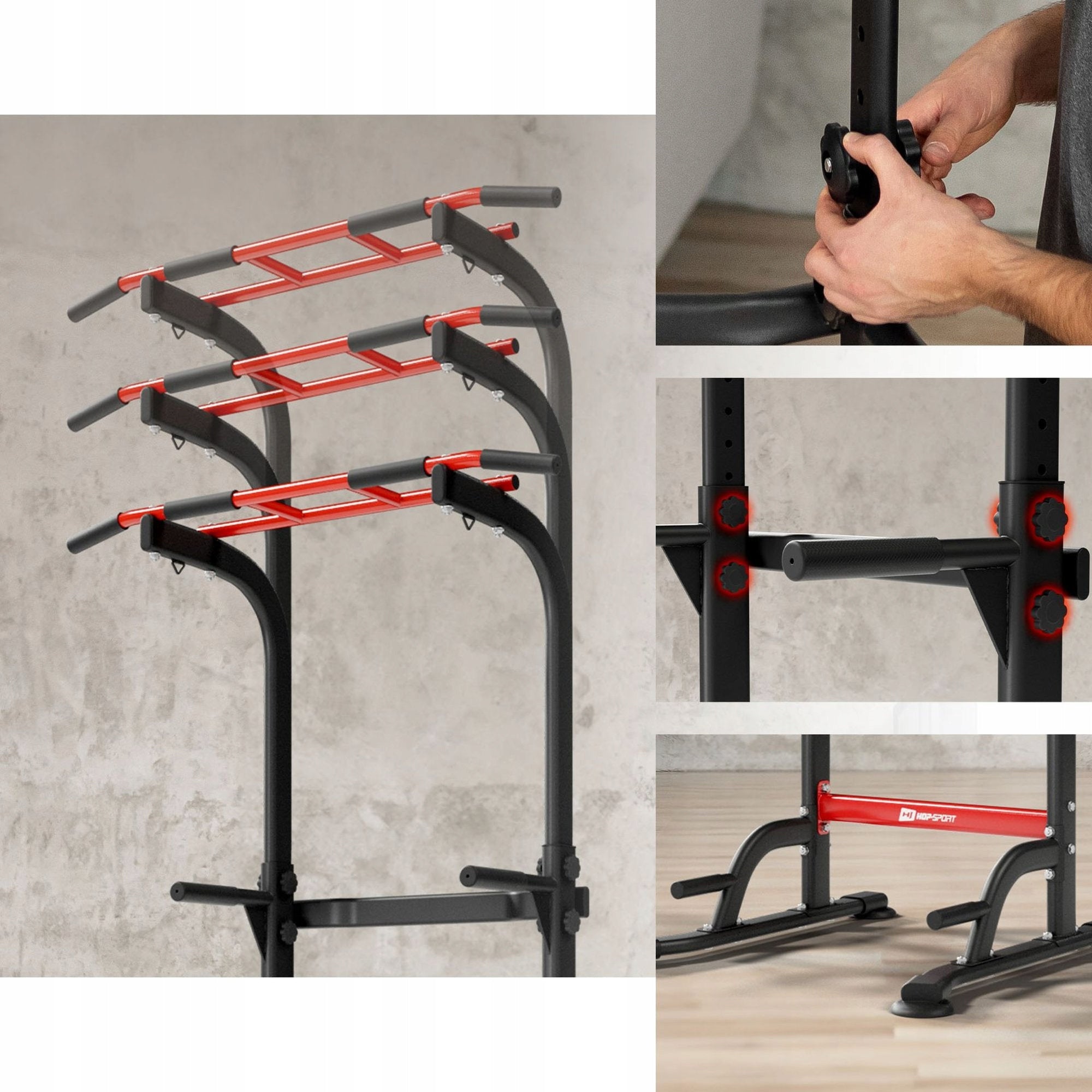 Stable stationary bar adjustable handrail dip holders for workouts Brand Hop-Sport