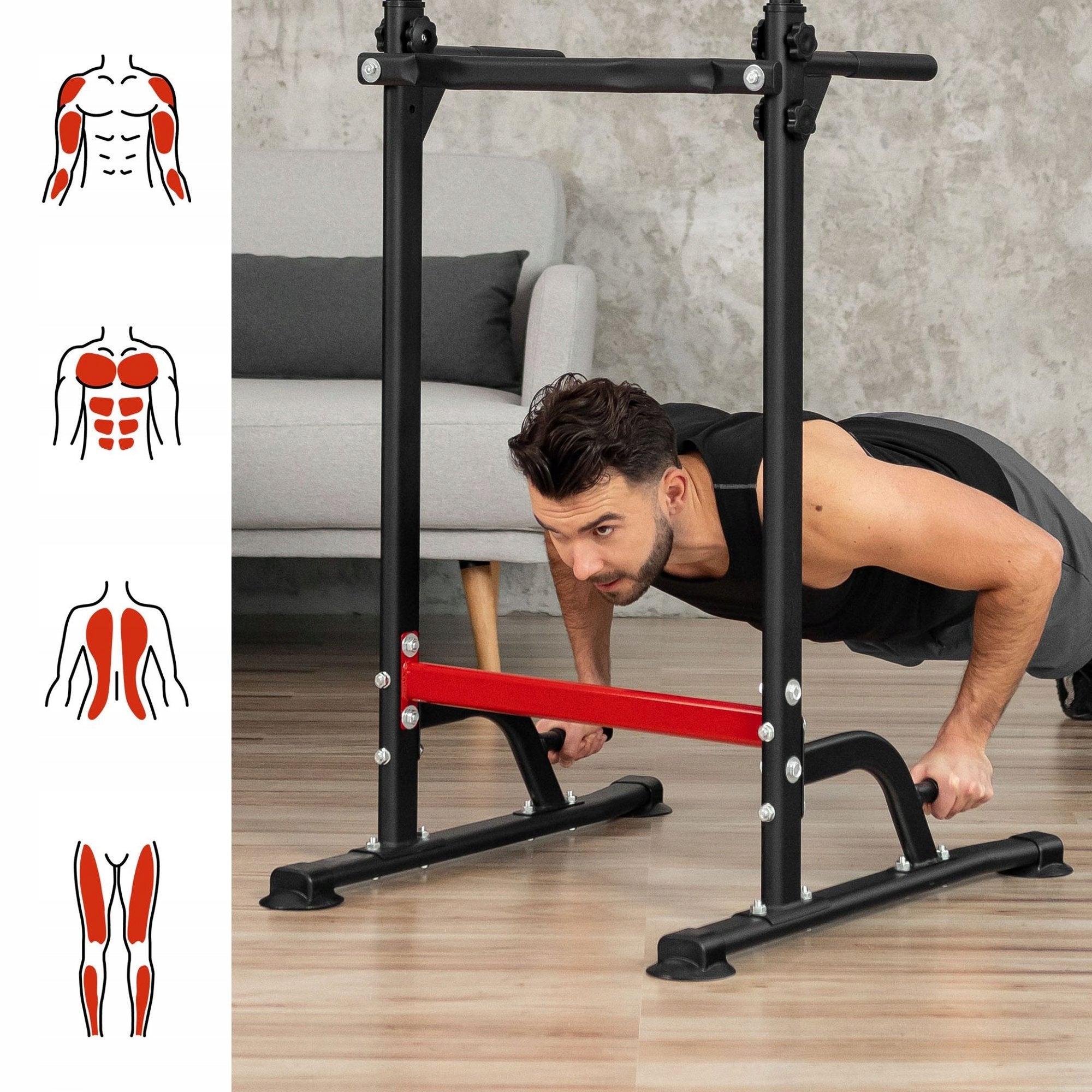 Stable stationary bar adjustable handrail dip holders for workouts Kind parallel bars
