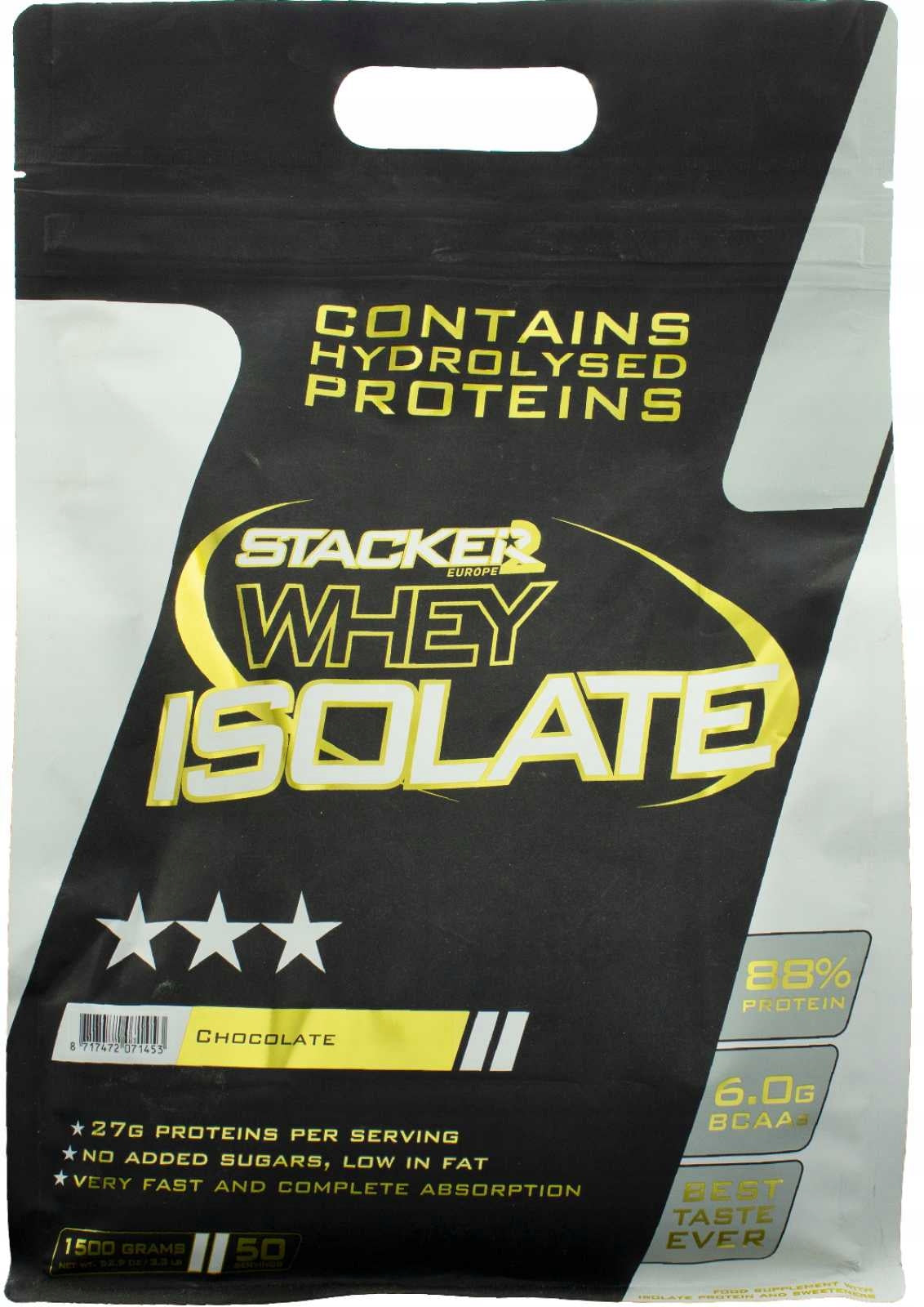 Stacker2 Europe Isolate Protein Chocolate Powder 1500g Expiration date at least 3 months from the date of purchase