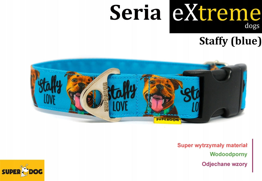 Staffik designer dog collar solid 4 cm L Staford Amstaf Bulterier