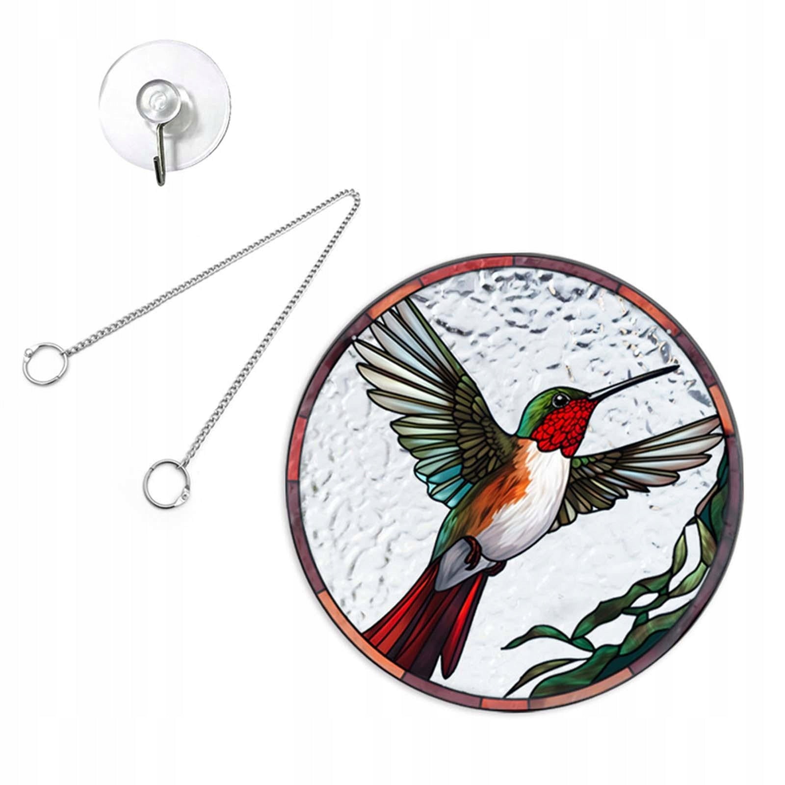 Stained Glass Window Hanging Decor Bird Hanging Ornament for Door Style A Product height 1 cm