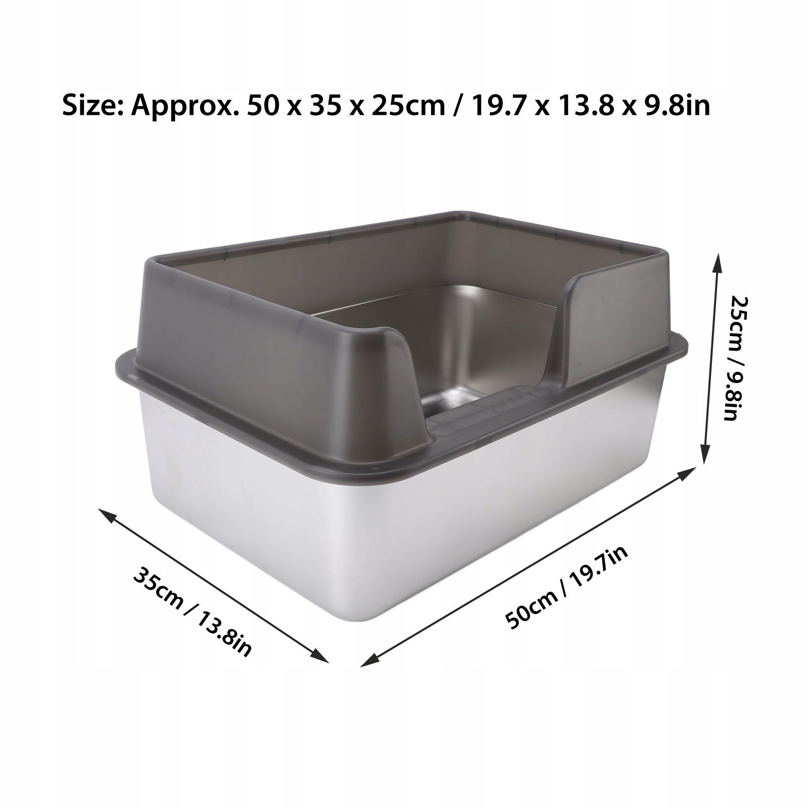 Stainless Steel Cat Cuvette, Top Open, Large, Black EAN (GTIN) 0770913991671