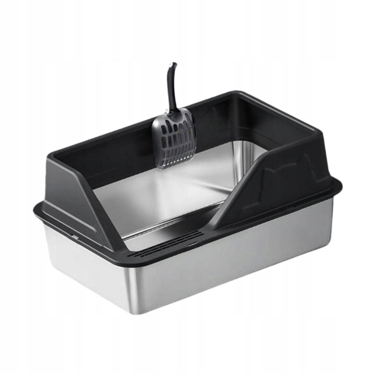 Stainless Steel Cat Litter Box Cat Bedpan Non Stick Splashproof Cat Black Manufacturer code 09864084838