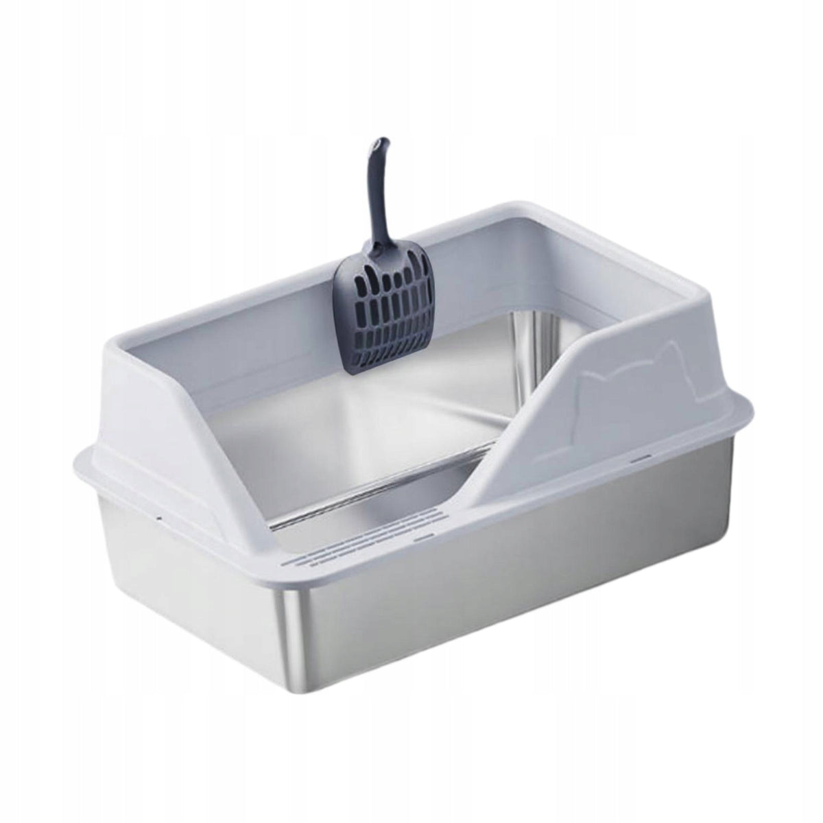 Stainless Steel Cat Litter Box Cat Bedpan Non Stick Splashproof Light Gray Manufacturer code 04864084837