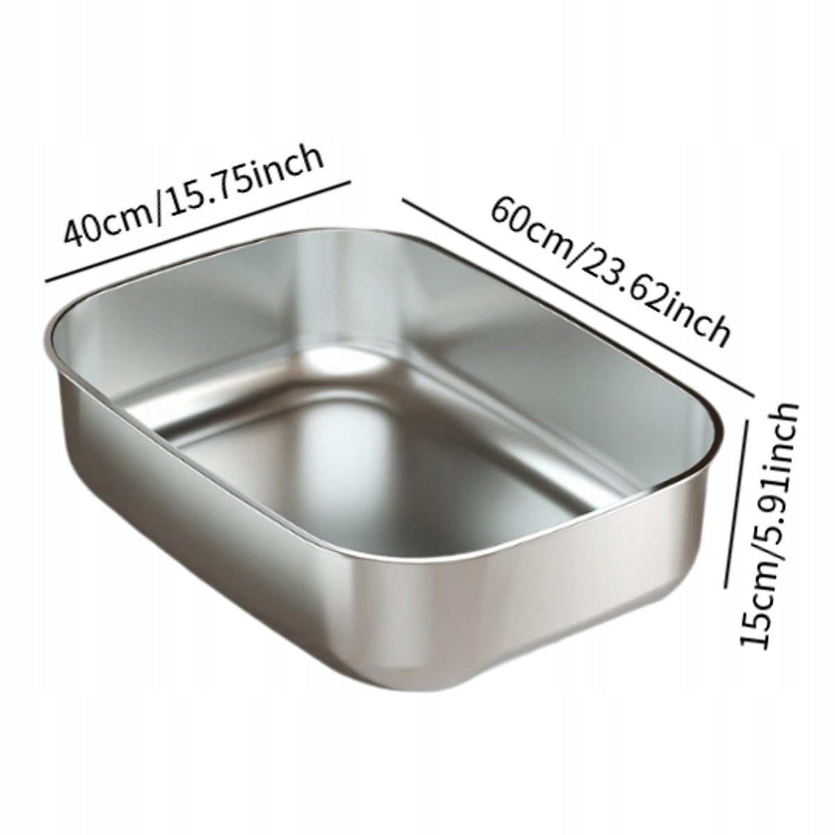 Stainless Steel Cat Litter Box Non Stick Top Open Multifunctional Kitten Packaging status original