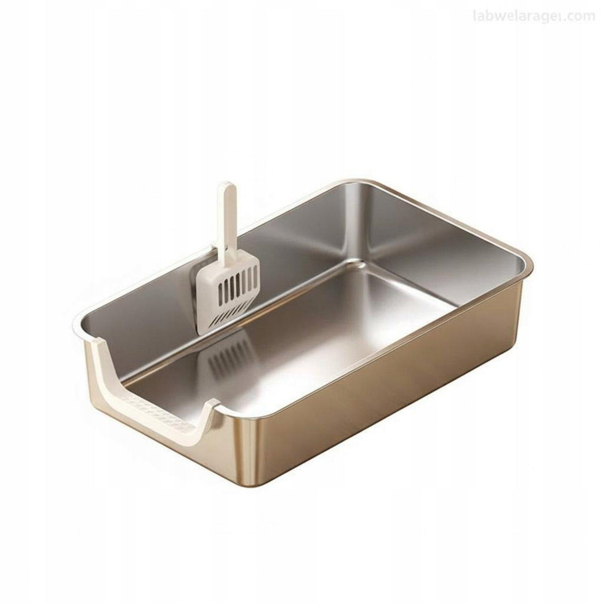 Stainless Steel Cat Litter Box Uncovered Spacious Design Xxl-1 Light Grey