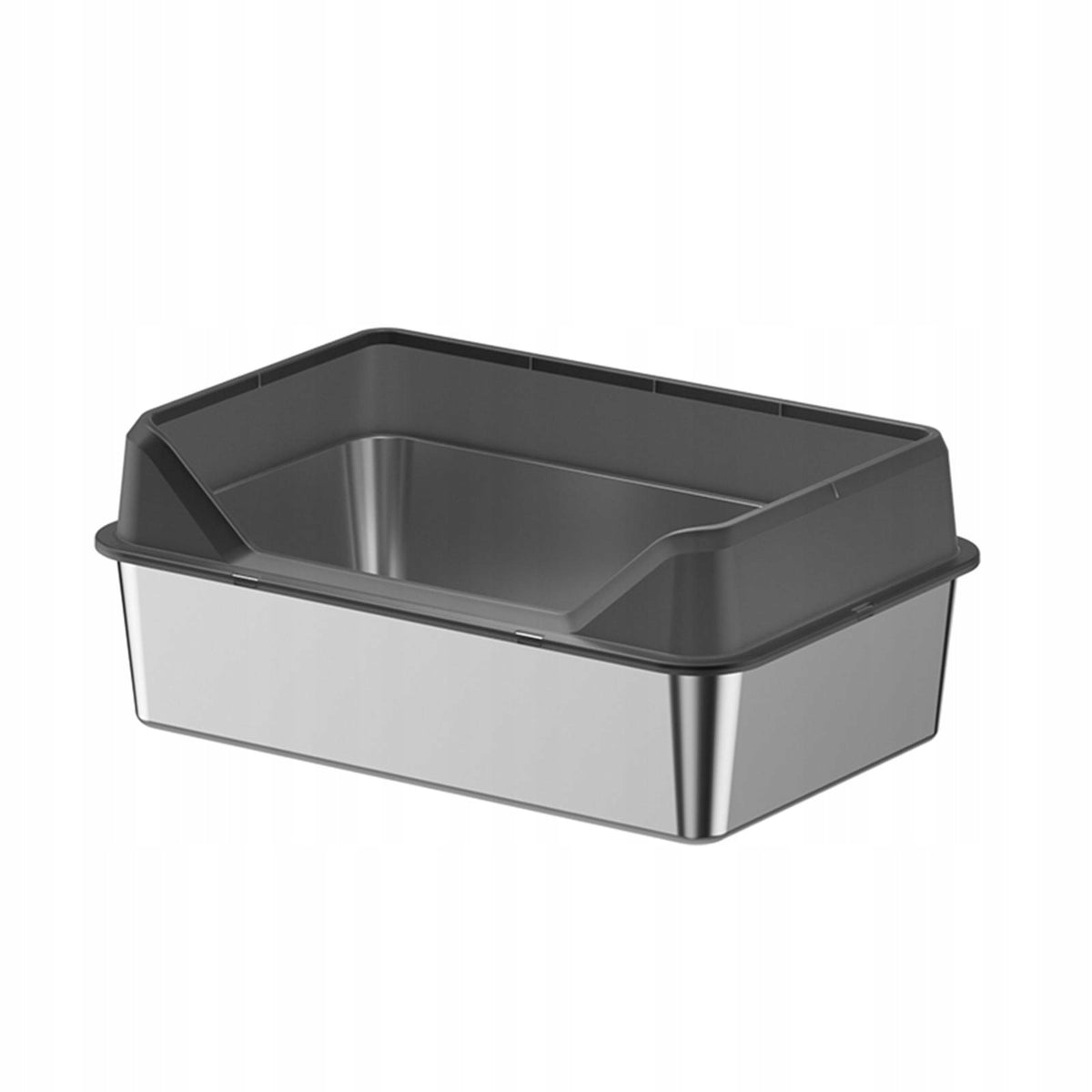 Stainless Steel Cat Litter Box with Lid Cat Sand Basin black high Packaging status original
