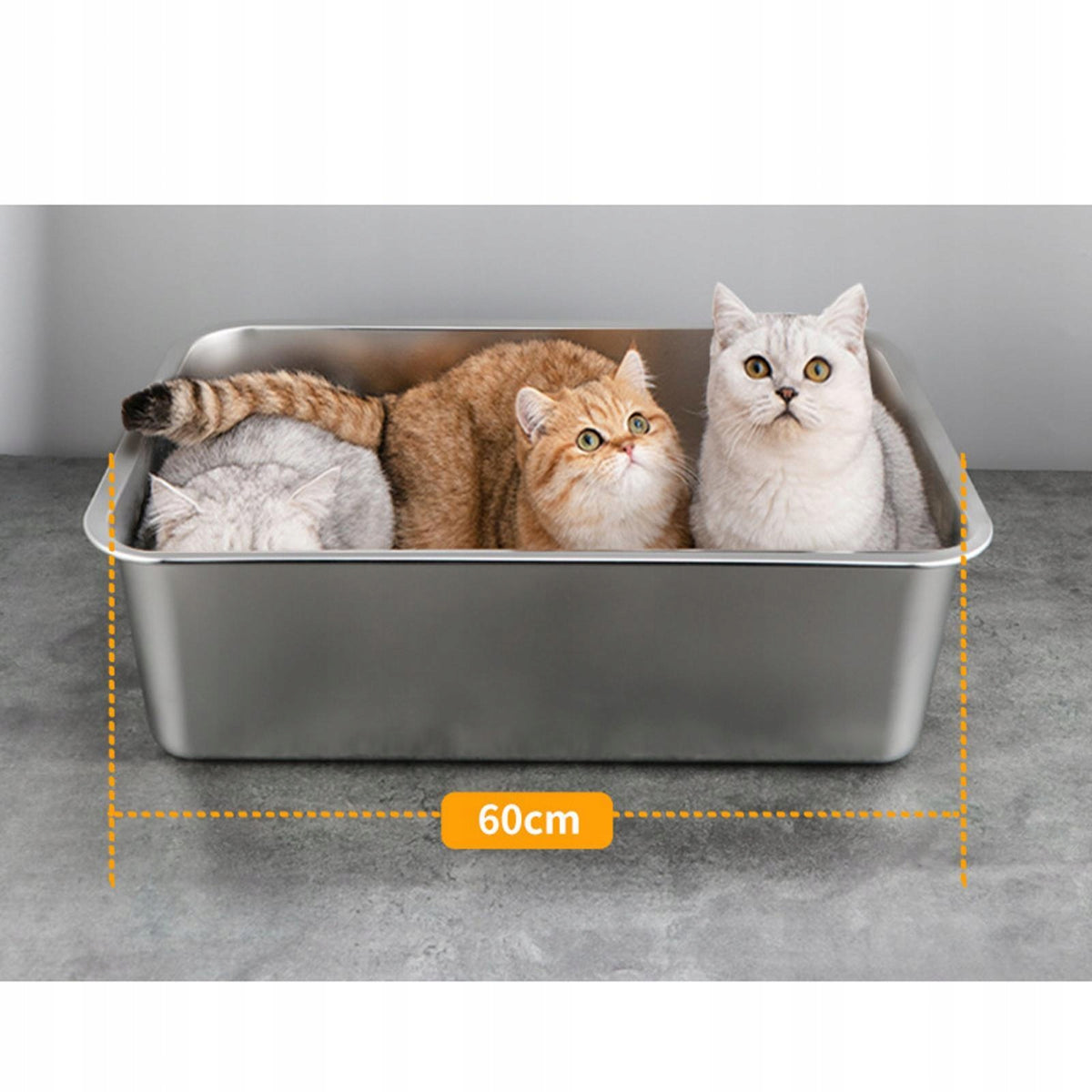 Stainless Steel Cat Rabbit Litter Box Multipurpose Never Bend 40x30x10cm Manufacturer code 05564056818