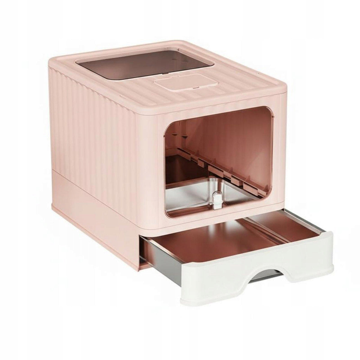 Stainless Steel Cat Toilet Odor Control Enclosed Cat Cat Toilet Pink Basic