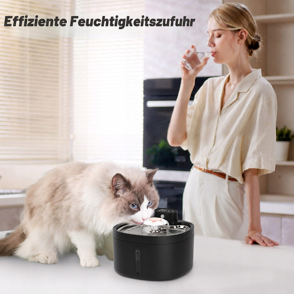 Stainless Steel Cat Water Fountain, Quiet Design, Home Use Manufacturer code OT3107-OT310500065