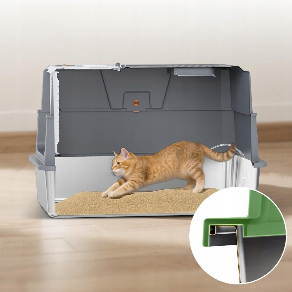 Stainless Steel Closed Cat Cuvette 58x37,5x37 cm SPATULA XL Kind closed litter box