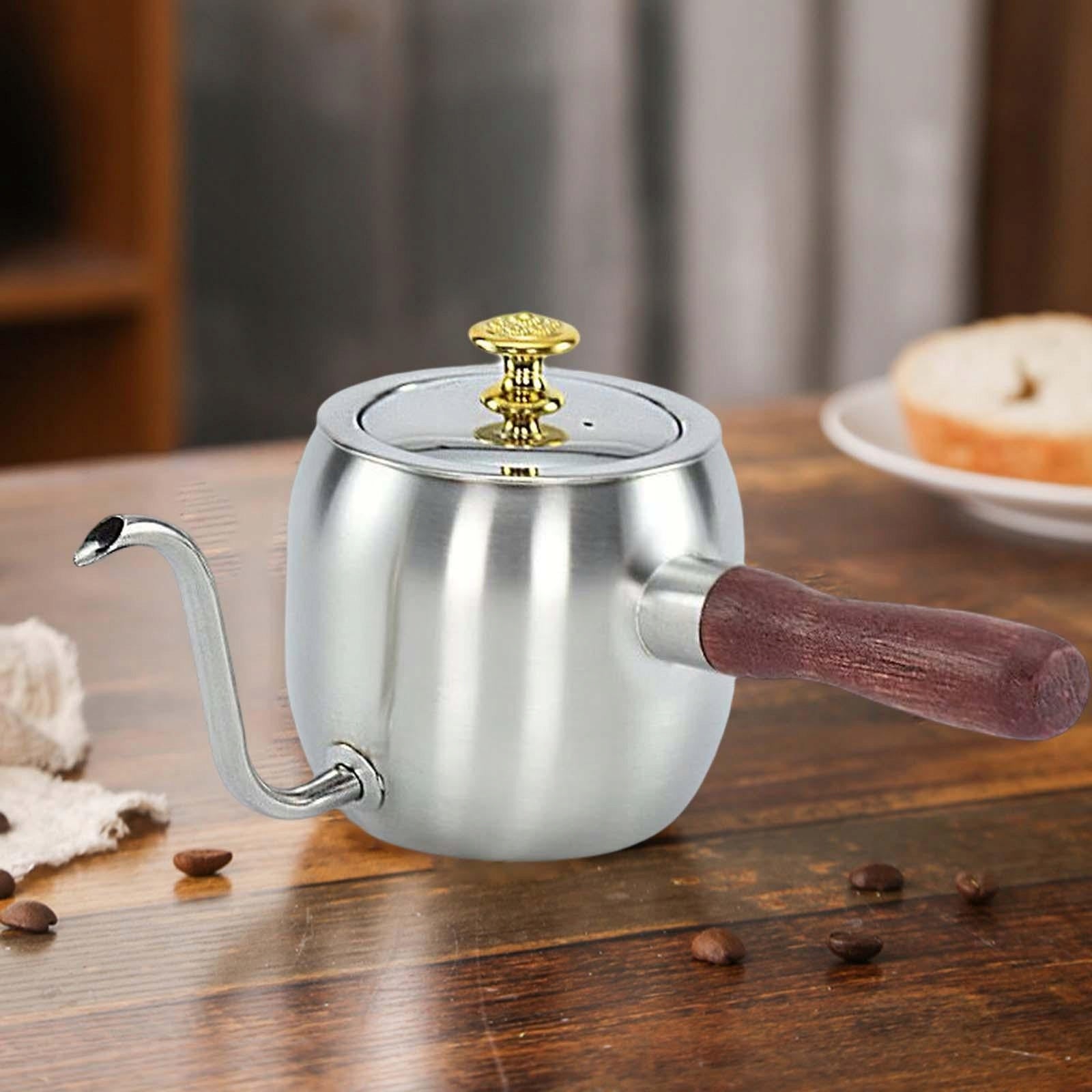 Stainless Steel Coffee Pot Kettle 500ml Multi Purpose Thin Mouth Tea Pot Packaging status original