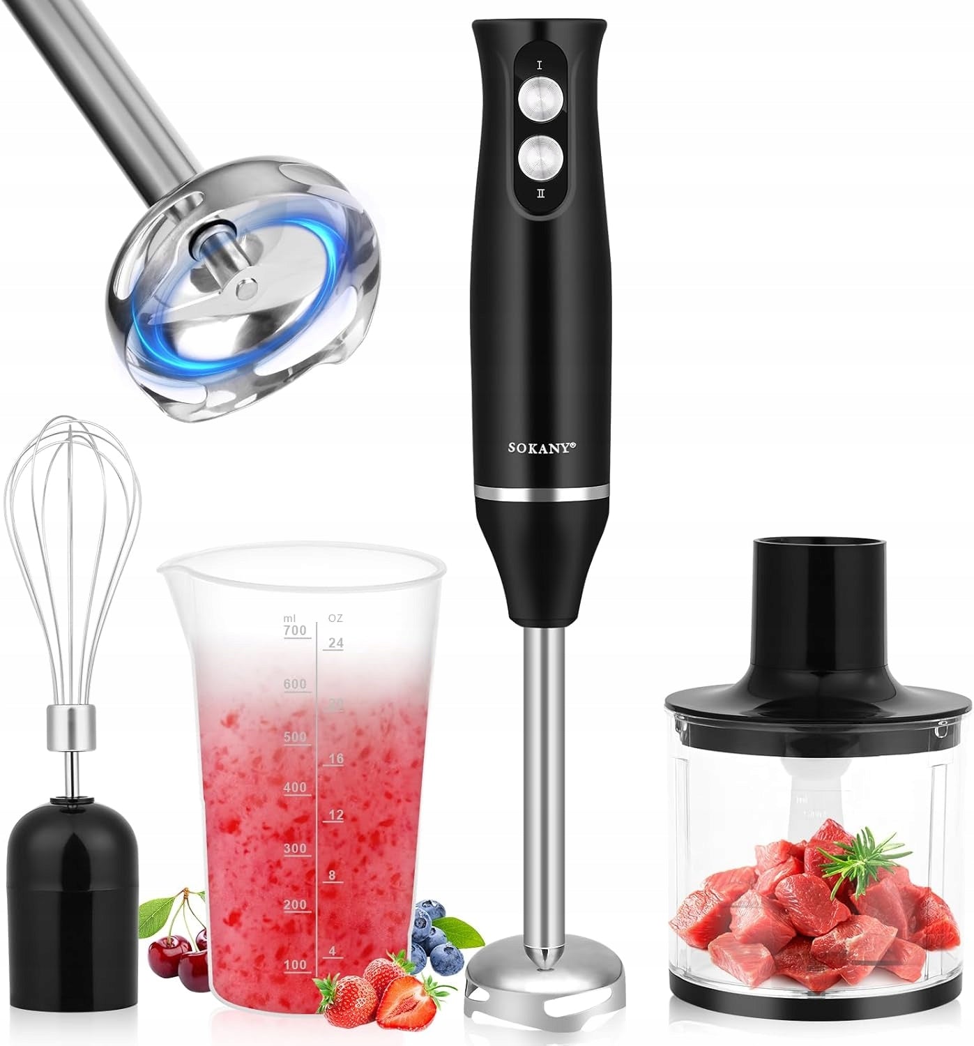 Stainless Steel Electric Hand Blender Malaxer Beater 500W Brand no brand