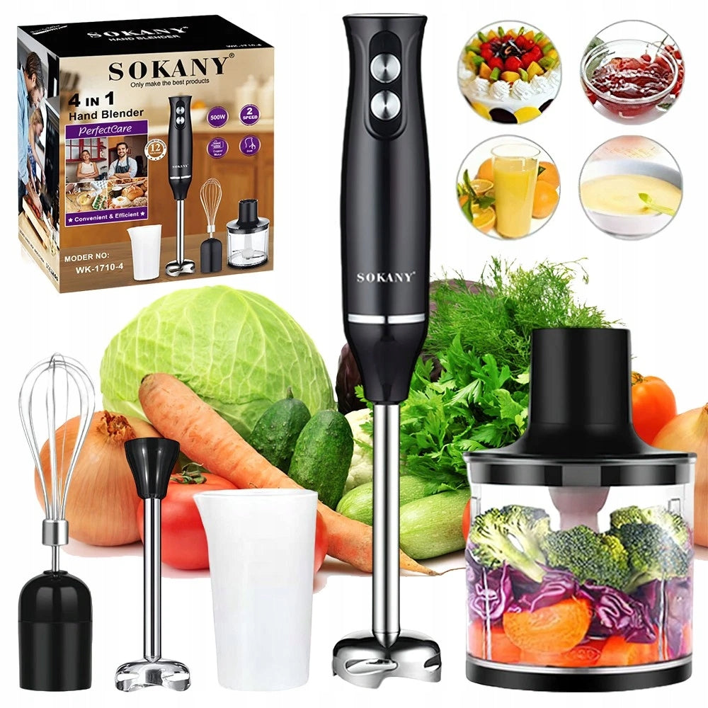 Stainless Steel Electric Hand Blender Malaxer Beater 500W