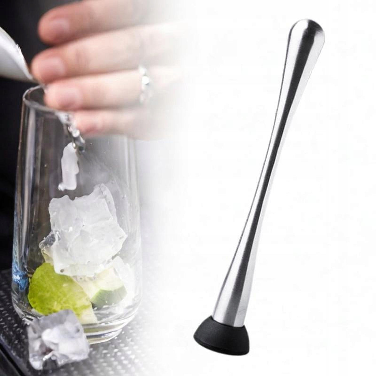 Stainless Steel Ice Crusher Lemon Rod Multipurpose Mixing Stick Bar Tool L