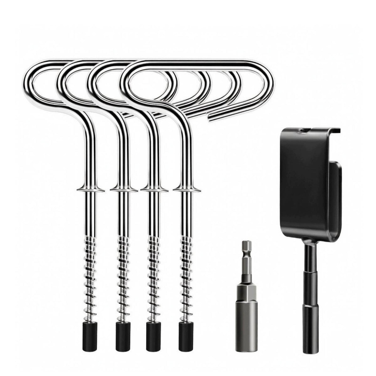 Stainless Steel Ice Fishing Ground Spike Anchor with Driver Tool for