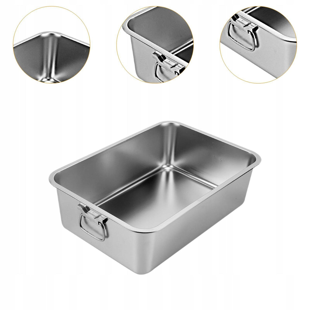 Stainless Steel Litter Box Cats Litter Container High Sided Cat Sand Box M Packaging status original