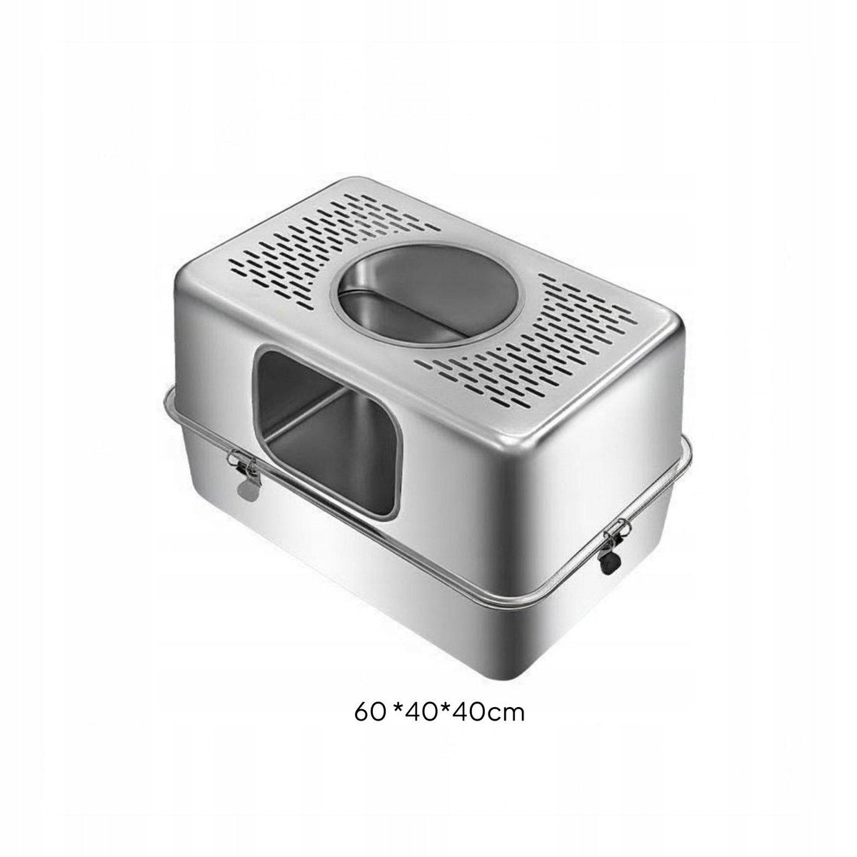 Stainless Steel Litter Box Easy to Clean Extra 60x40x40cm Middle Opening Packaging status original