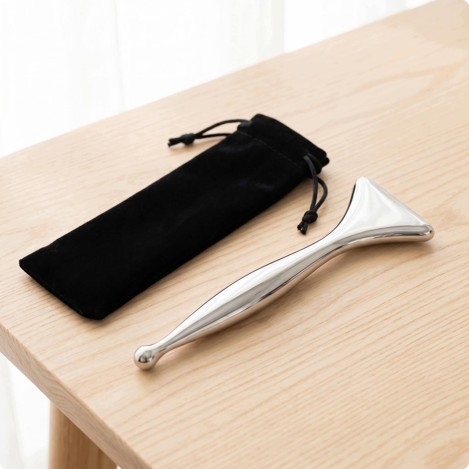 Stainless Steel Massager Manual Massage Tool with Pouch Acupressure Pen