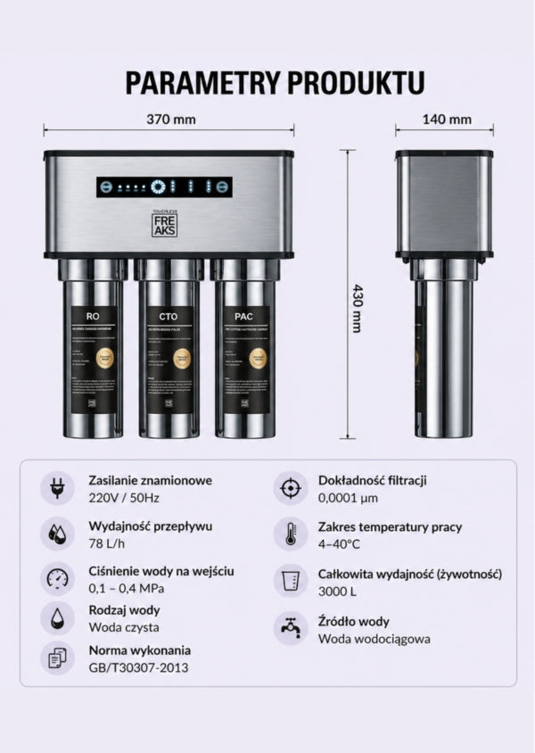 Stainless Steel Osmosis Kitchen Filter - Durable and Resistant Manufacturer code 5902601175024