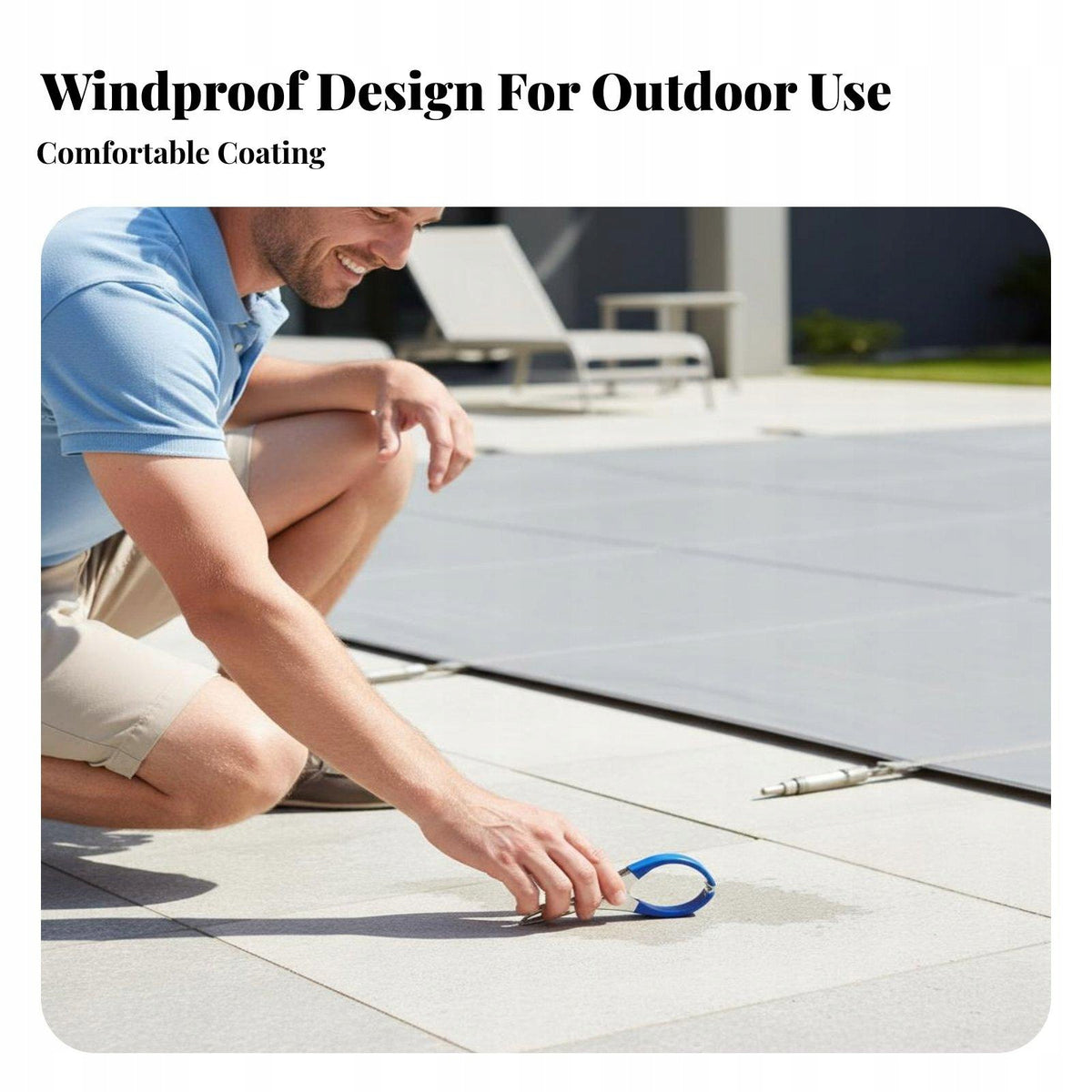 Stainless Steel Pool Cover Clip for Pool Covers Windproof Blue Single-ended Packaging status original