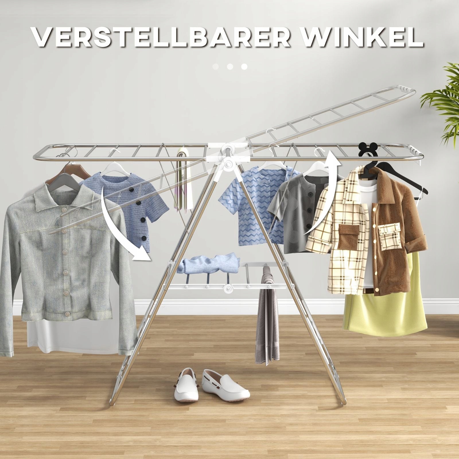 Stainless Steel Telescopic Clothes Hanger, 146x60,5x98 EAN (GTIN) 4313127151941