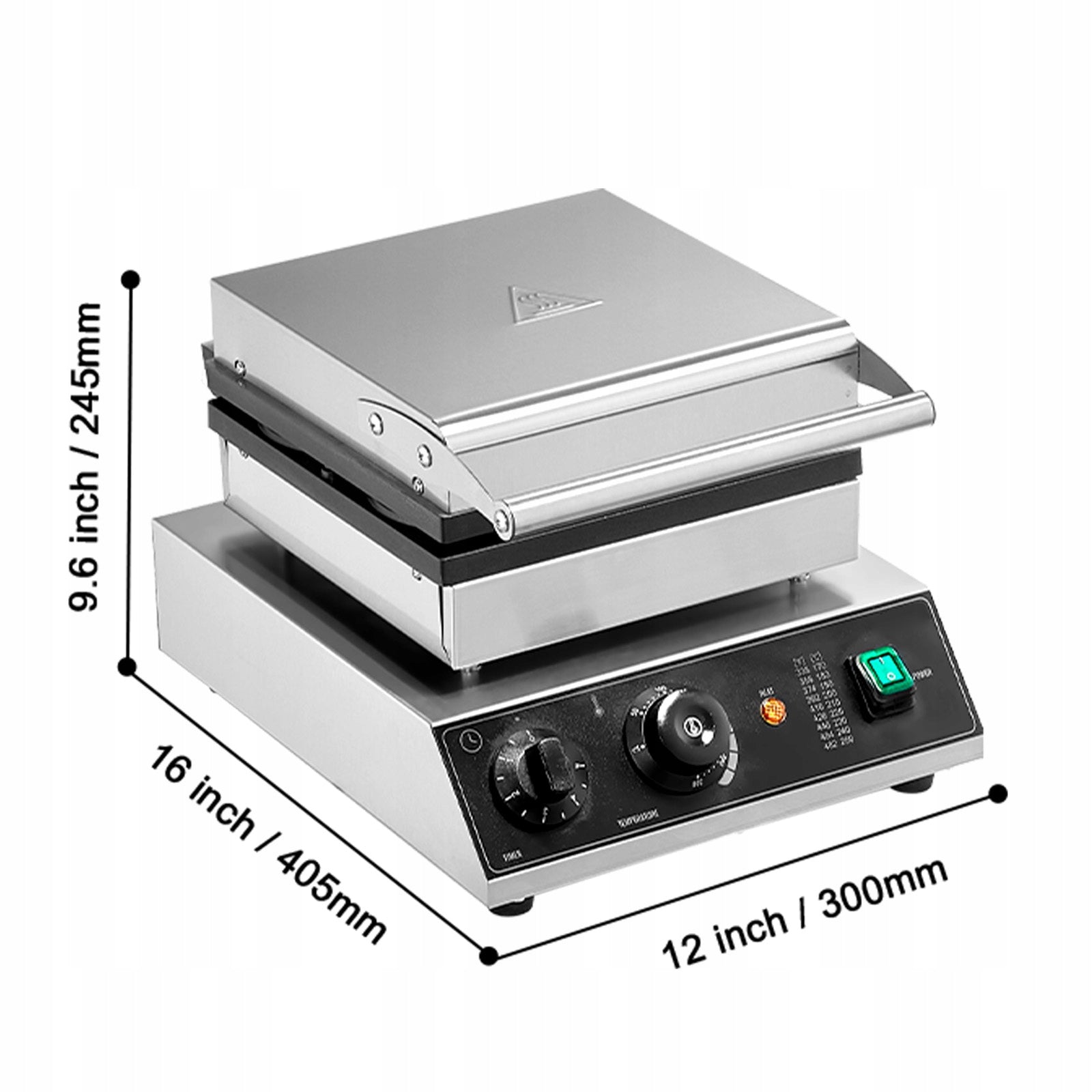 Stainless Steel Waffle Iron 220V Precise Temperature Control Power rating 1750 W