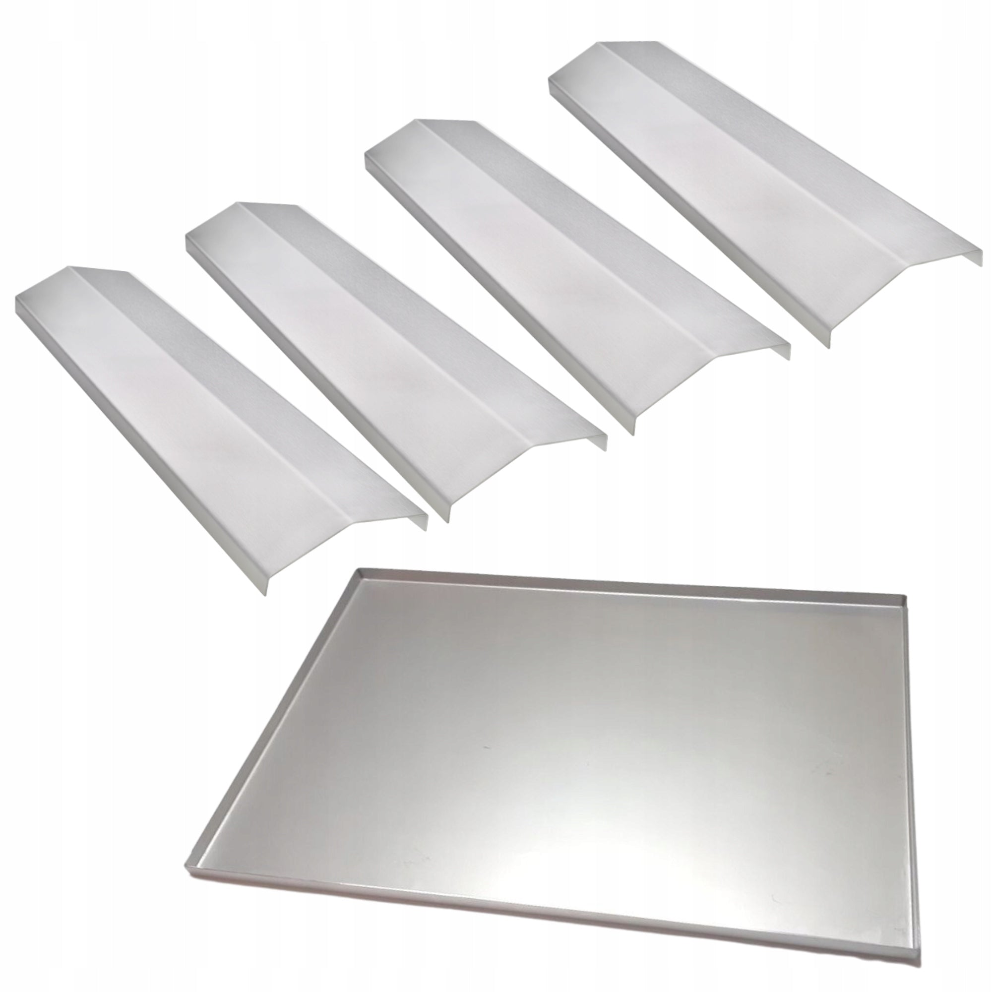 Stainless grease tray 36,5x65cm Koler Relish + 4x torch covers